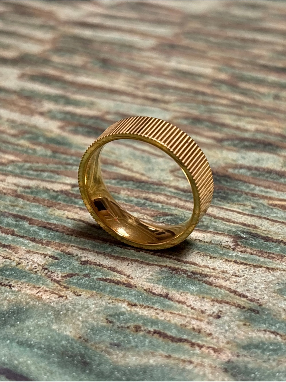 Textured Gold tone Band Ring